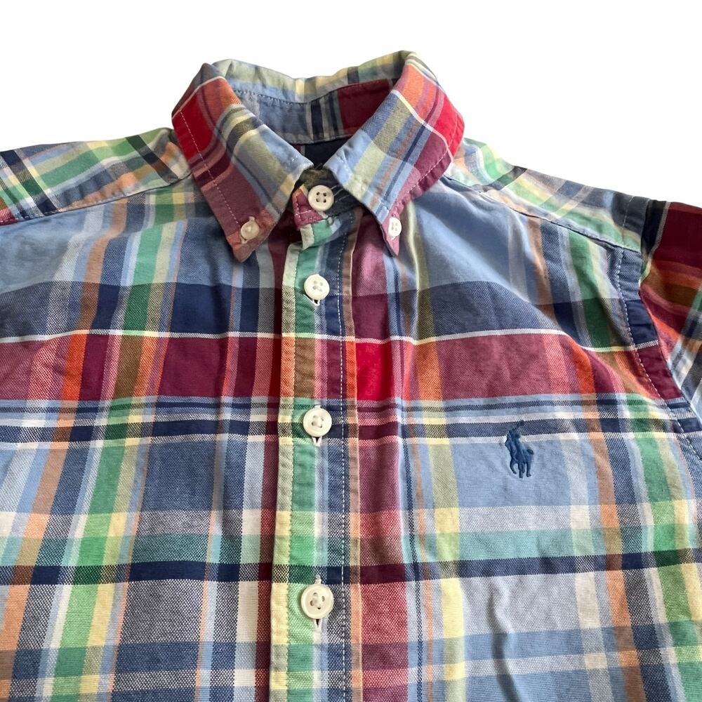 Ralph Lauren Boys Plaid Button-Down Cotton Shirt Size 8 Classic Preppy - Picture 2 of 7